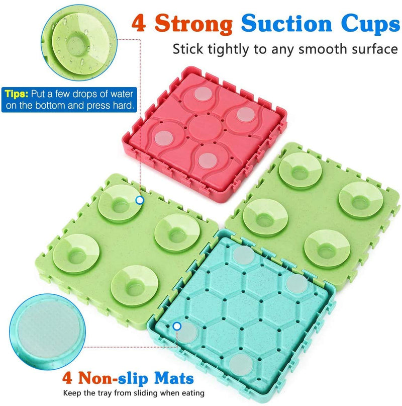 [Australia] - HappyPets World 4Pcs Dog Slow Feeder Bowl, Dog Slow Feeder Lick Tray Combination Set Non Slip Puzzle Bowl Durable Preventing Choking Healthy Design Bowl for Small Medium Dogs Cats 