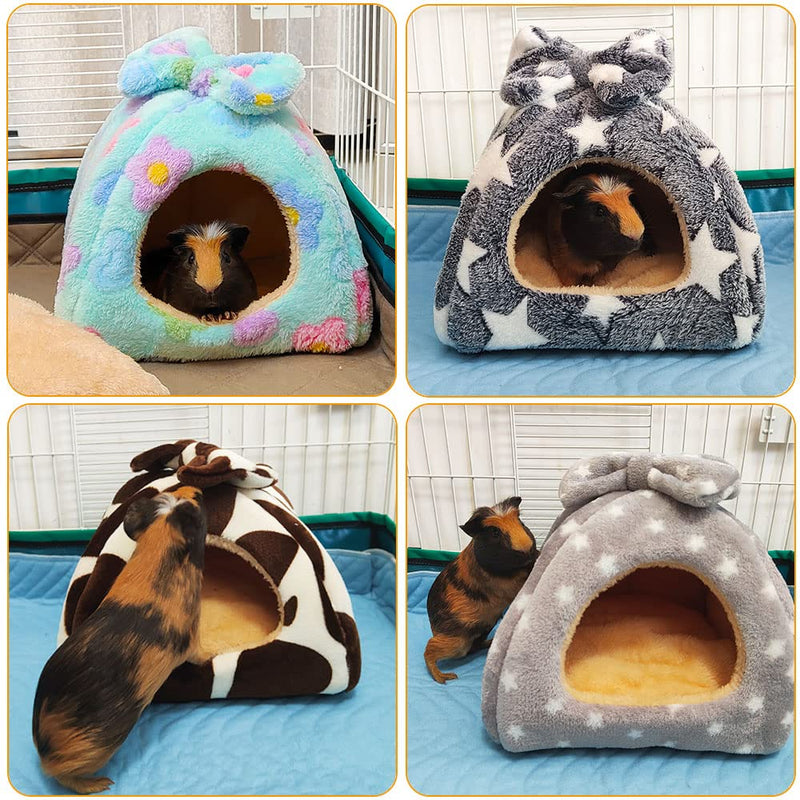 GINIDEAR Guinea Pig Bed, Guinea Pig Hideout House Accessories Warm Bed for Small Animals Hamsters Chinchillas Dwarf Bunnies Hedgehogs. S-8" x 8" Deer Print - PawsPlanet Australia