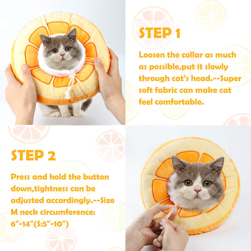 hatatit Adjustable Cat Recovery Collar Soft Cat Wound Healing Protective Cone Collars Neck Kitten Collars After Surgery Orange S - PawsPlanet Australia