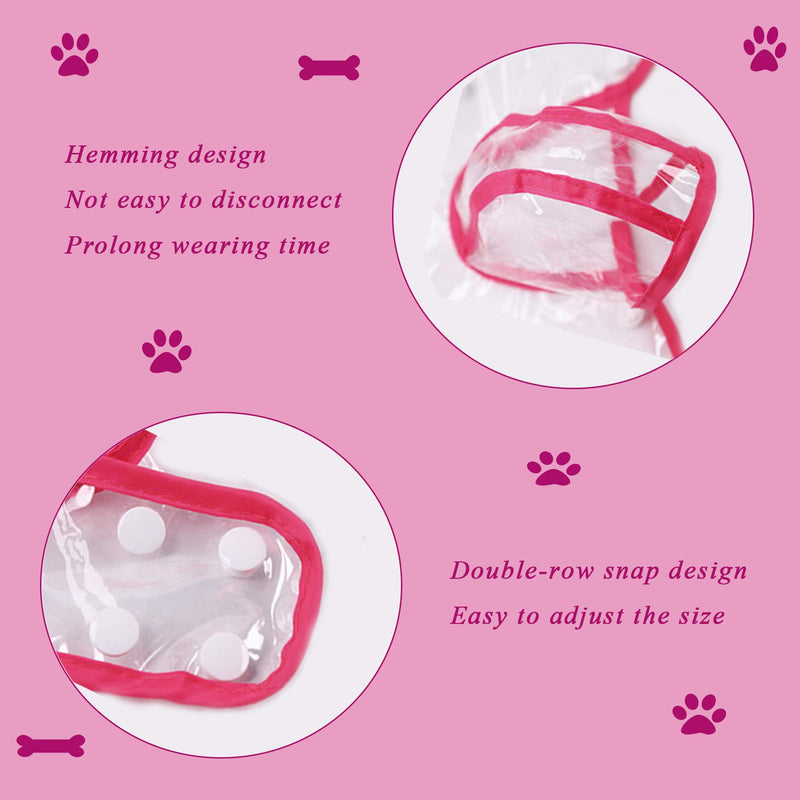 2 Pieces Pet Dog Raincoat, Pet Waterproof Dog Rain Jacket Transparent Puppy Raincoat, Dog Poncho Rain Jacket for Dogs with Hooded, Pet Rainwear for Small Medium Dog (Black and Rose Red, M) - PawsPlanet Australia