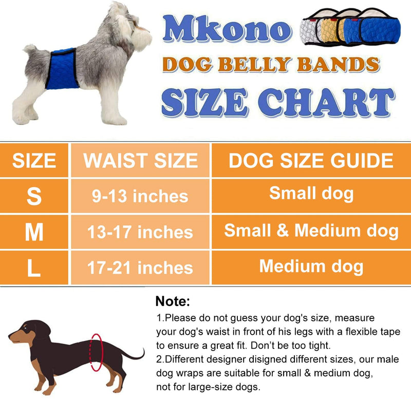 Mkono Male Dog Belly Band Wraps Washable Diapers for Small and Medium Dogs(3 Pack) - PawsPlanet Australia