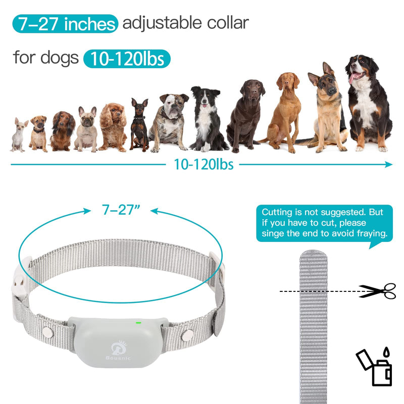 Bousnic Dog Shock Collar with Remote - for Dog 10-120lbs 1000ft Waterproof Rechargeable e Dog Training Collar for Small Medium Large Breed Dog with Beep/Vibrate/Safe Shock & Indicator Light - PawsPlanet Australia