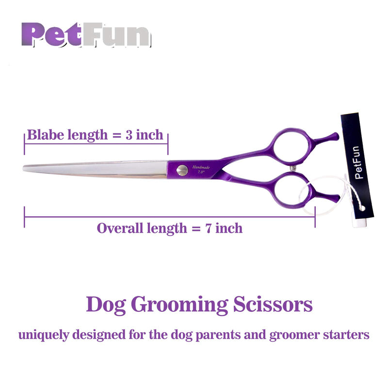 PetFun Dog Grooming Scissors, Pet Grooming Scissors Reversible Curved Scissors Grooming Scissors For Dogs Grooming Shears Tools Lightweight Right Handed 7” - PawsPlanet Australia