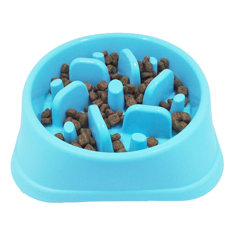 [Australia] - Baobeir Slow Feeder Bowl, Fun Feeder Interactive Bloat Stop Dog Bowl, Eco-Friendly Durable Non Toxic Bamboo Fiber Slow Feed Dog Bowl Blue 