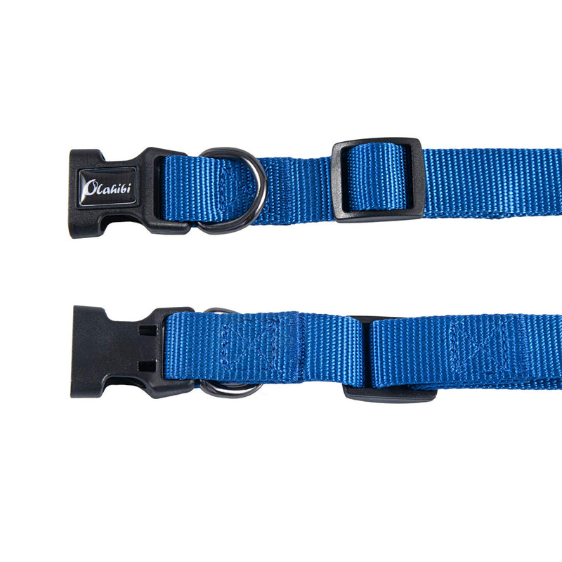 Olahibi Basic Dog Collar Leash Set 2 in 1, Durable Nylon Collar and 5ft Matching Lead for Small Dogs.(S, Blue) - PawsPlanet Australia