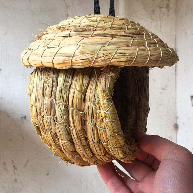 [Australia] - S-Mechanic Birds Nest Eco-Friendly Straw Birds Cages 100% Natural Fiber Birdhouse with Birds Toy and S Hook for Hanging 