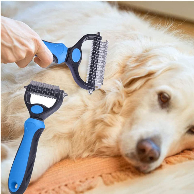 Dog Hair Comb Wire Stripper Pet Grooming Comb Set Double Sided Undercoat Rake Stainless Steel Combs Nail Clippers Nail File for Dogs Cats - PawsPlanet Australia