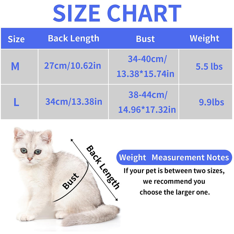 cobee Professional Cat Recovery Suit for Abdominal Wounds or Skin Diseases Cat Surgery Recovery Suit Soft E Collar Cone Alternative Cat Onesie after Surgery (Size L) L Size - PawsPlanet Australia
