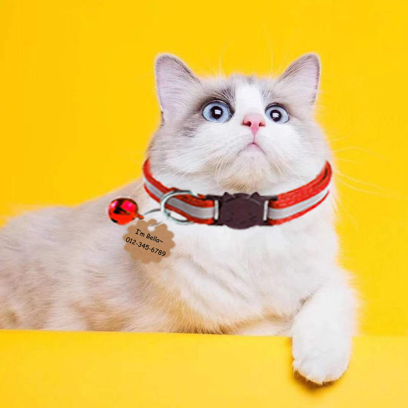 D-buy Cat Collars, Cat Collars with Bell, Breakaway Cat Collars, Reflective Cat Collars, Nylon Cat Collars with Bell, Collars for Cats, Collars for Puppies Set of 4 Colors - PawsPlanet Australia