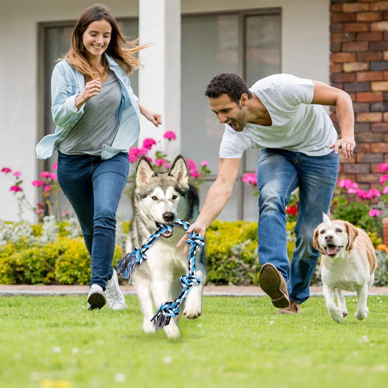 Hipat Dog Rope Toy for Aggressive Chewers, Super Large(35 Inch, 1.6 Pounds, 5 Knots) Durable Cotton Rope Toy for Large Powerful Breed Dog, Tough Tug of War Rope Toy for Chewing and Teething Cleaning - PawsPlanet Australia