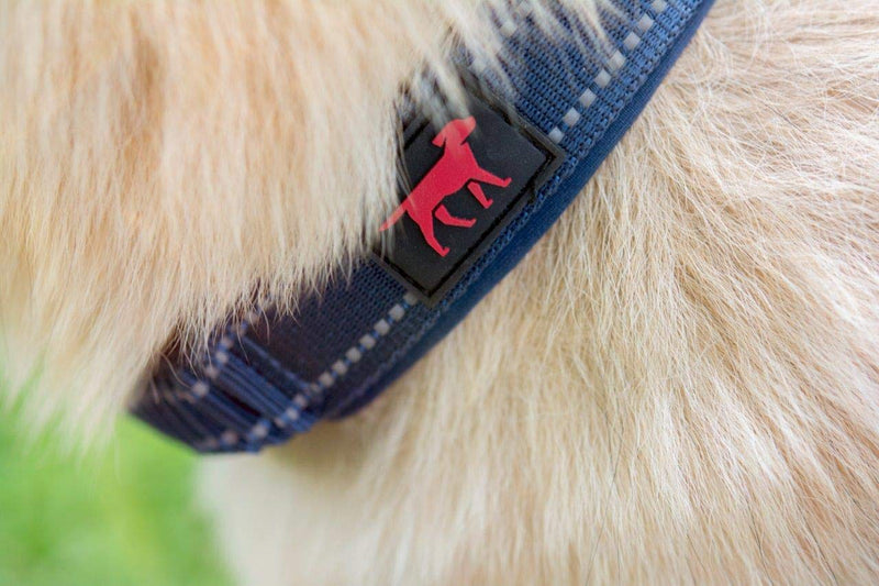Tuff Pupper Heavy Duty Dog Collar with Handle | Ballistic Nylon Heavy Duty Collar | Padded Reflective Dog Collar with Adjustable Stainless Steel Hardware | Convenient Sizing for All Breeds 13 - 17" Brown - PawsPlanet Australia