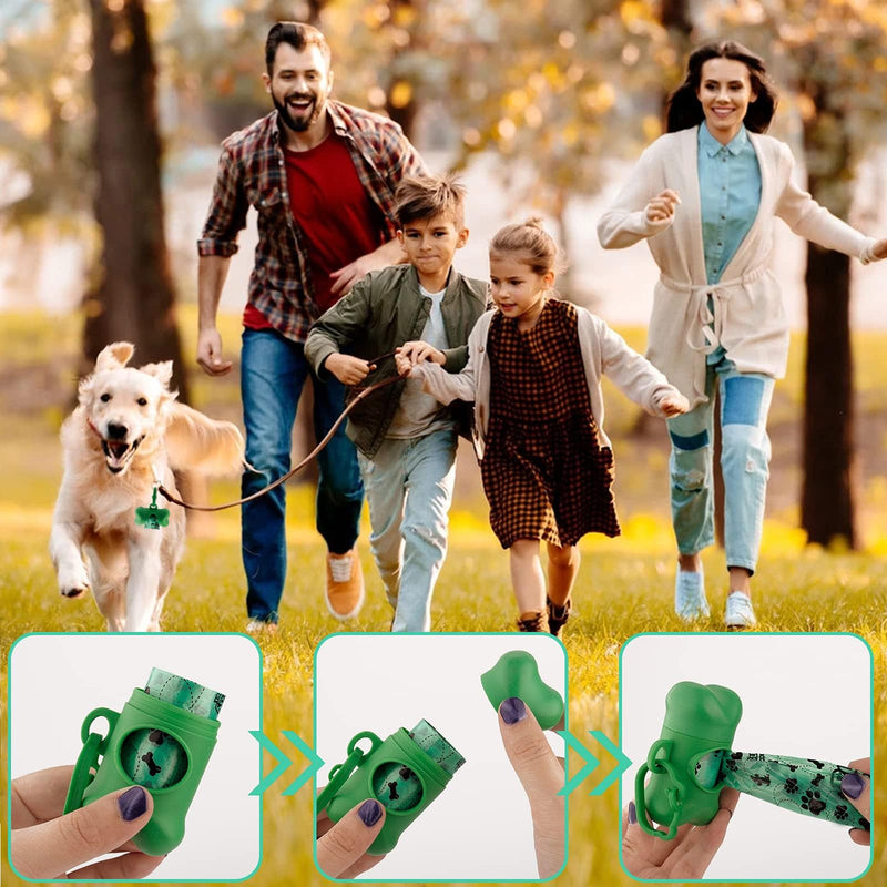 ROEXUN dog waste bags 32 rolls (640 bags) waste bags for dogs with 1 free dispenser, leak-proof and scented waste bags for dogs, green - PawsPlanet Australia