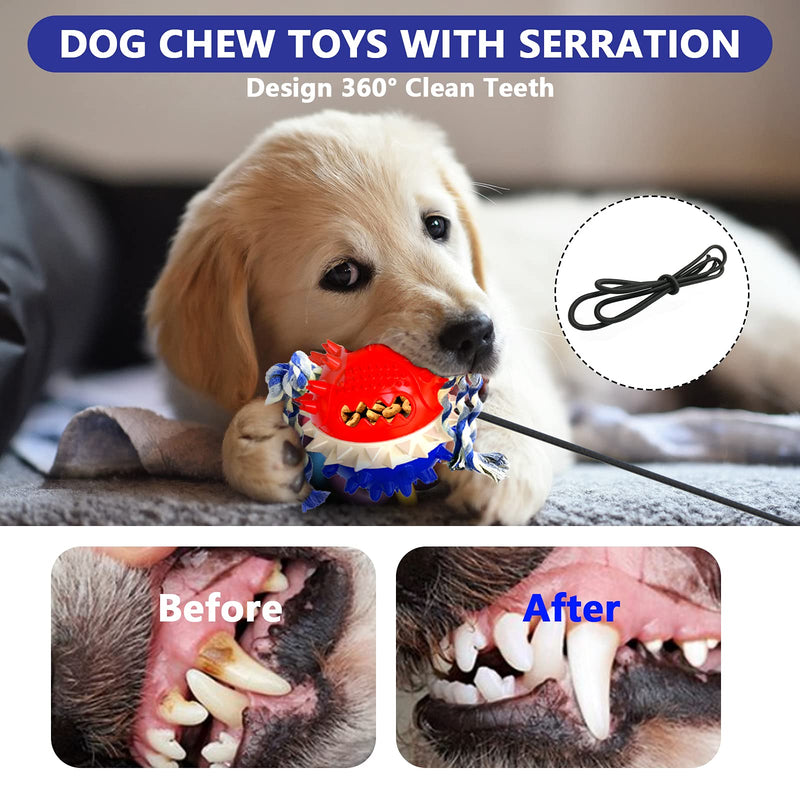 Dog Chew Toys for Aggressive Chewers,Interactive Indestructible Dog Toys for Aggressive Chewers,Durable Tough Rubber Rope Teething Toys Leaking Food Toy for Puppy Small Large Breed Outdoor Tug of War BLUE - PawsPlanet Australia