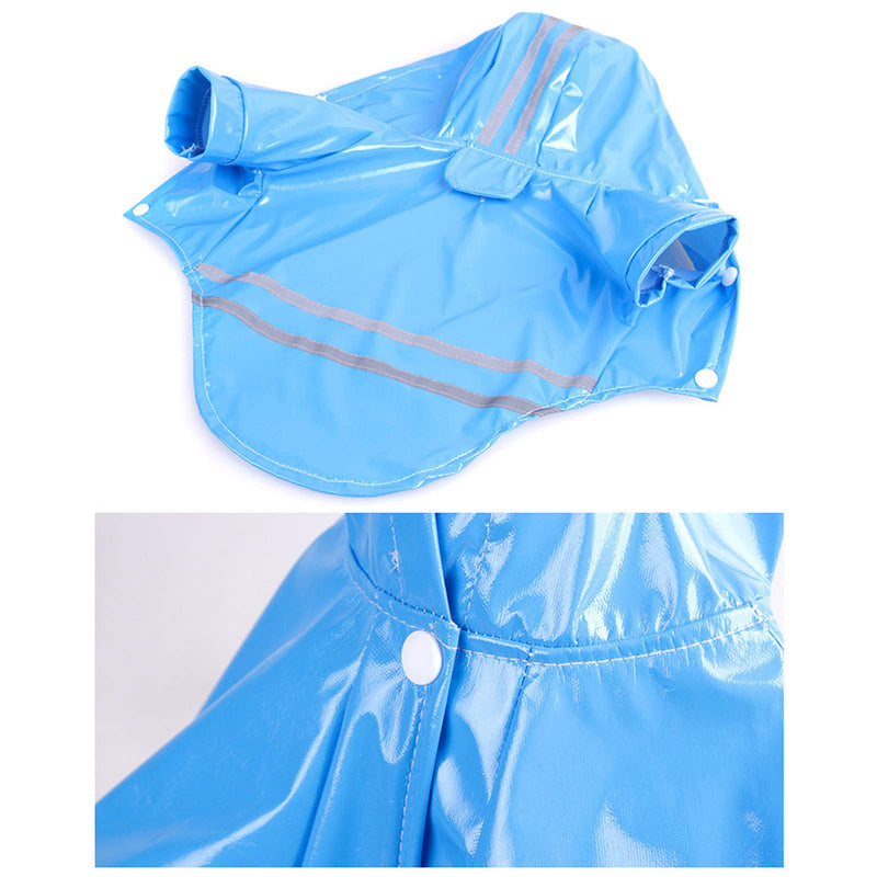 KoKoBin pet dogs high waterproof breathable jacket with hood lightweight raincoats with reflective for small medium dogs(blue,m) Blue M - PawsPlanet Australia