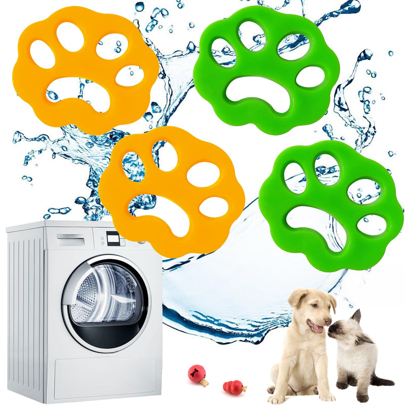 Pack of 4 pet hair removers, animal fur washer catcher hair remover, reusable animal hair washing machine, silicone removal for animal hair, laundry - PawsPlanet Australia