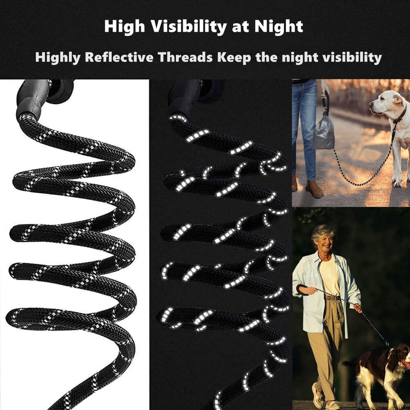 Premium dog leash, 2M/3M strong dog training leash with comfortable padded handle, reflective strips and durable metal clasp for medium and large dogs of all sizes (3m) 3m - PawsPlanet Australia