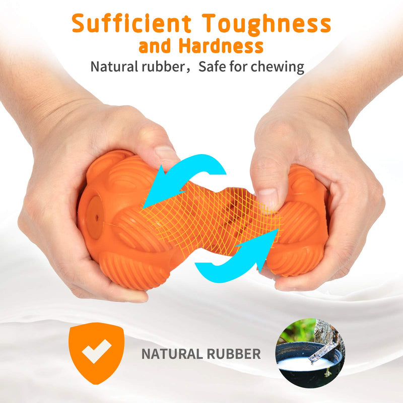 WINSHIDEN Dog Squeaky Toys for Aggressive Chewers,Indestructible Dog Toys Durable, Tough Dog Chew Toys with Non-Toxic Natural Rubber for Large and Small Dogs orange - PawsPlanet Australia