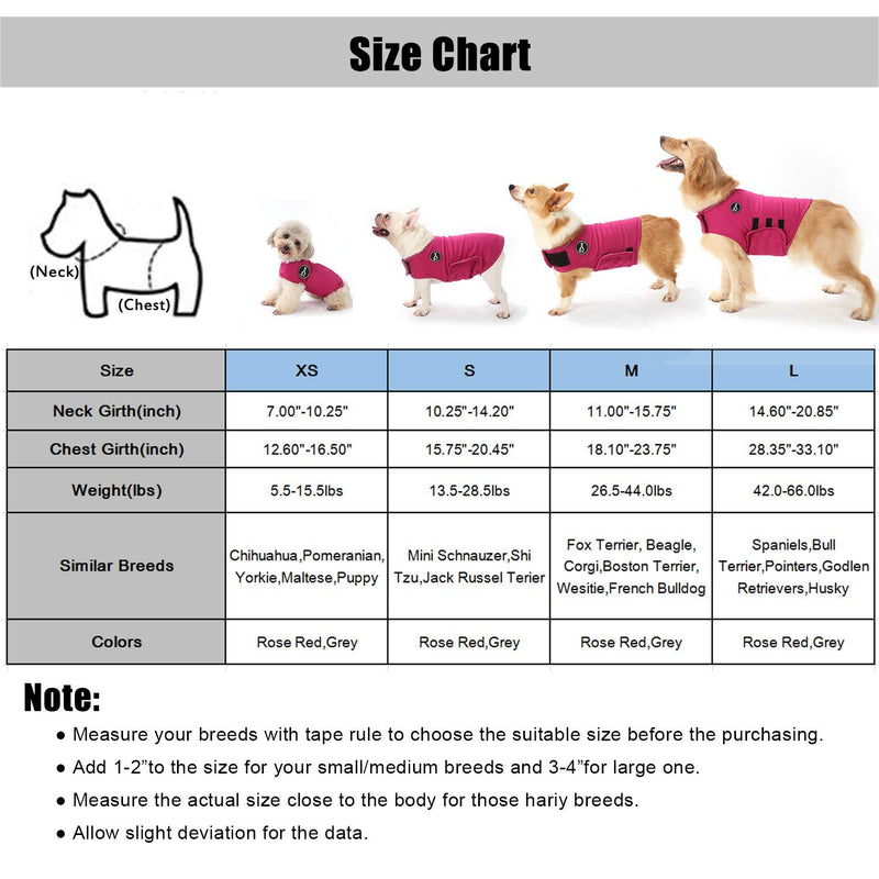 Dog Anxiety Relief Coat,Lightweight Wrap Anxiety Jacket Shirt for Anxious Pets Keep Calming Comfort (Rose red, S) Rose red - PawsPlanet Australia