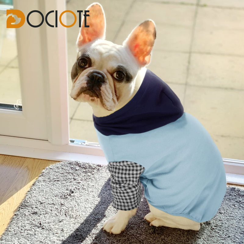 Soft Fleece Dog Sweatshirt - Warm Dog Sweaters for Small Medium Dogs Cats Cold Weather - Cat Sweater Pullover Stretchy Hoodie Easy On - Comfortable Dog Winter Clothes Pet Sweaters Vest for Doggie XS Hooded Blue - PawsPlanet Australia