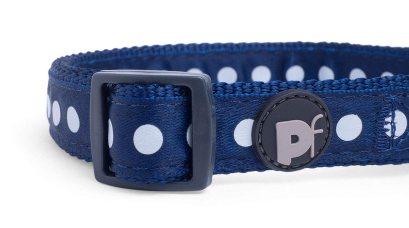 Petface Dots Print Dog Collar, Large, Blue/White - PawsPlanet Australia