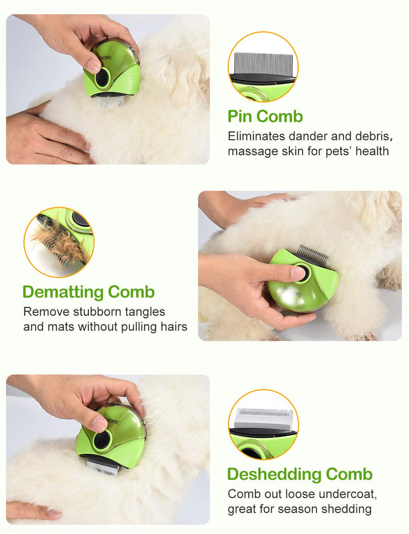 [Australia] - OMORC 3 in 1 Pet Grooming Brush Tool, Effective Dematting Comb, Convenient Deshedding Comb and Useful Pin Comb for Pets, Mat Remover Safe Undercoat Rake for Dogs and Cats 