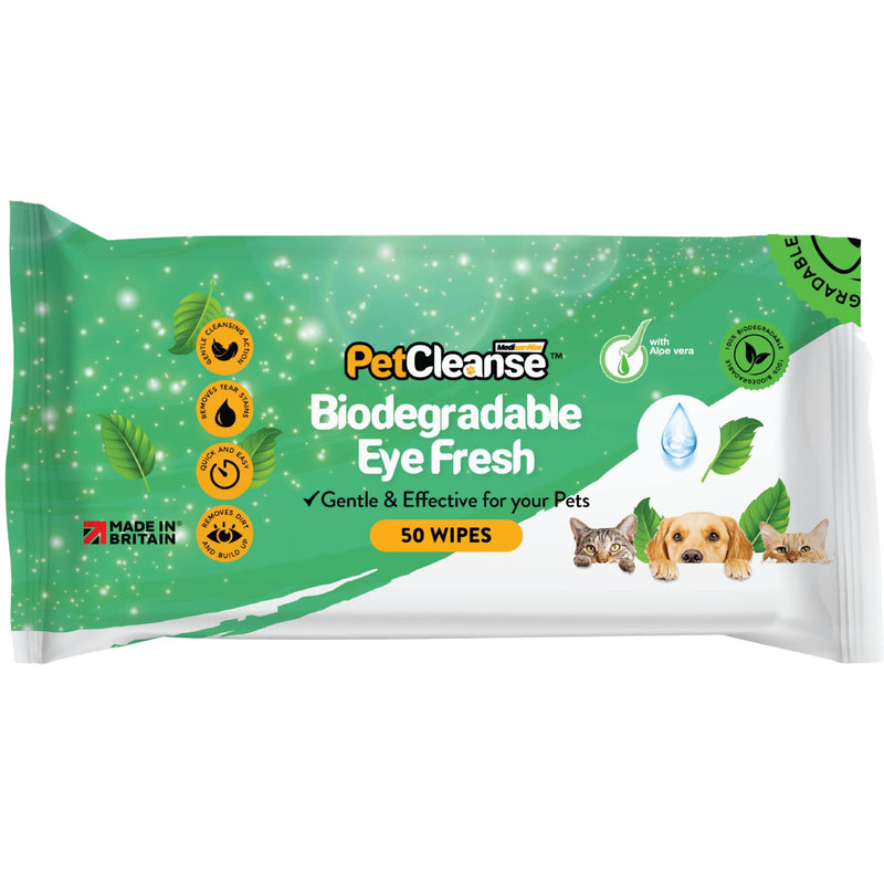 Pet Eye Wipes for Your Dogs Puppies Cats & Kittens: Daily Big Wet Cleaning Wipes for Dirt, Crusty Discharge & Tear Stains: 50 Large Wet Wipes Pack with Aloe Vera (3 Packs) 3 Packs - PawsPlanet Australia