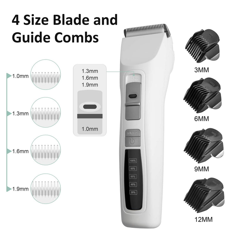 Bousnic Dog Clippers 2-Speed Cordless Pet Hair Grooming Clippers Kit - Professional Rechargeable for Small Medium Large Dogs Cats & Other Pets - PawsPlanet Australia