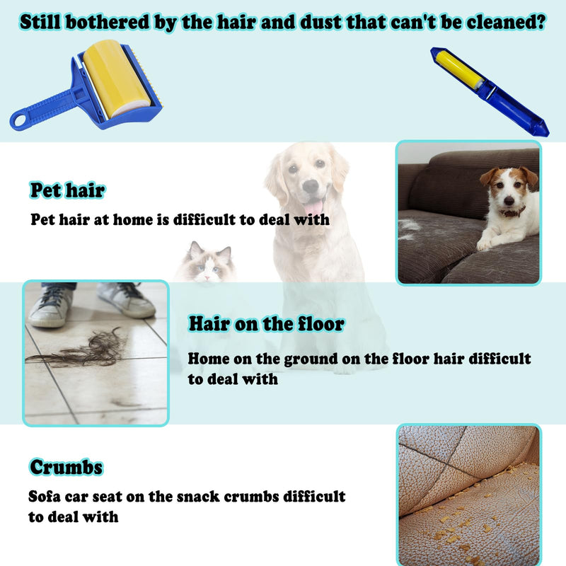 Stick it Roller Set, Waldspring Reusable Lint Rollers for Pet Hair, Washable Pet Hair Remover, Lint Roller for Pet Hair, Suitable for Home and Travel, for Clothes, Carpets, Car Seats - PawsPlanet Australia