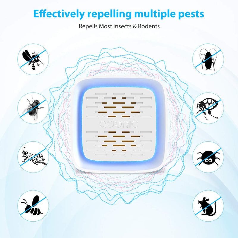 Adoric pest repeller ultrasonic repellent mosquito repellent for mosquito repellent, protection against mosquitoes, spiders, ants and cockroaches mosquito, non-toxic and humanely friendly, 2 pack white - PawsPlanet Australia