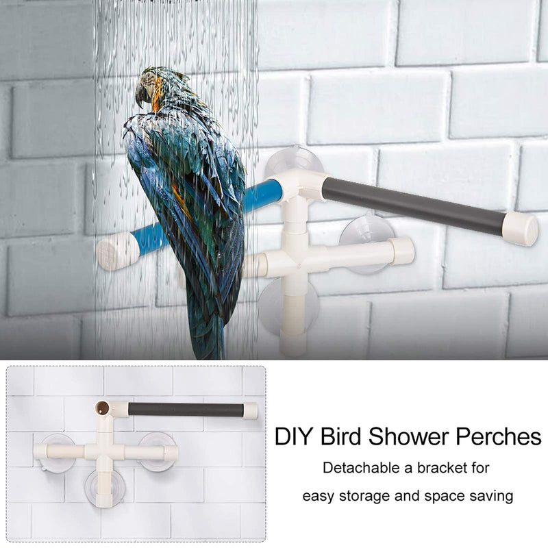 Furpaw Bird Perch, Parrot Shower Perches Portable Suction Cup Bird Window Perches Stand Platform Toy for Budgies Parakeets Cockatiels - PawsPlanet Australia