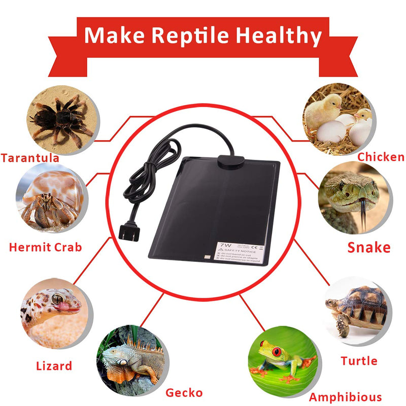 [Australia] - Aiicioo Upgrade Reptile Heat Mat with Thermostat - Adhesive Removable Under Tank Heat Mat Temperature Adjustable for 10-20 gal Tank Reptiles Amphibians Hermit Crab Snake Lizard 