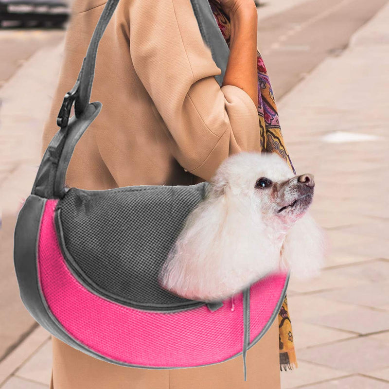 [Australia] - Zento Deals Pet Carrier Mesh Sling Bag - Premium Quality Adjustable Breathable Hands-Free Sling Bag, Stylish Design, Perfect for Travelers with Small Dogs and Cats 