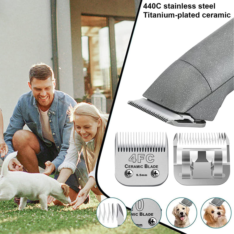 BESTBOMG Replacement Blades for Hair Clippers for Grooming Dogs Compatible with Oster Pet Hair Clippers Compatible with Wahl and Andis Dog Clippers (4FC 9.5 mm) - PawsPlanet Australia