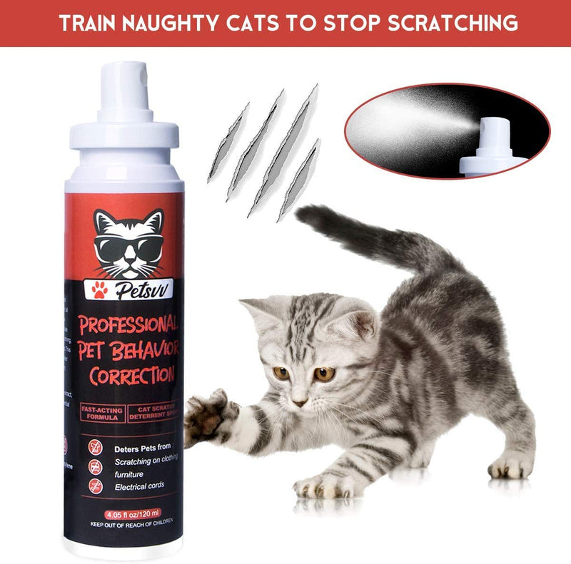 Petsvv Stop Spray for Cat and Dog, Cat Scratching Training Spray Anti Chew Spray for Cats Protect Your Pets and Furniture Healthy 120 ml - PawsPlanet Australia