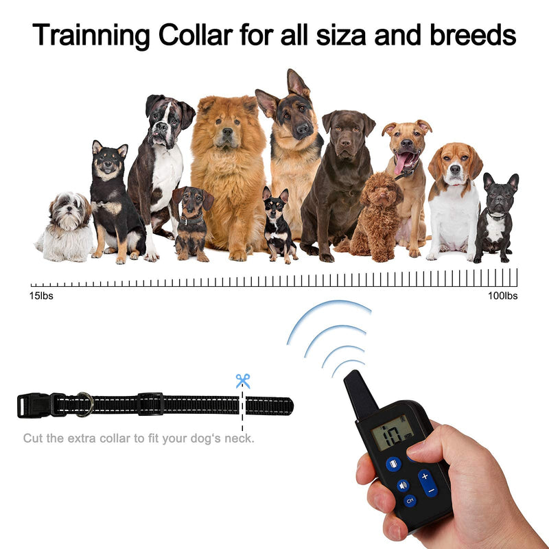 Bestdoggo Dog Training Collar Vibration and Shock Training Modes, Adjustable from 0 to 99 Shocking and Vibration Levels, Water Resistance and Rechargeable Collar with Remote. Black - PawsPlanet Australia