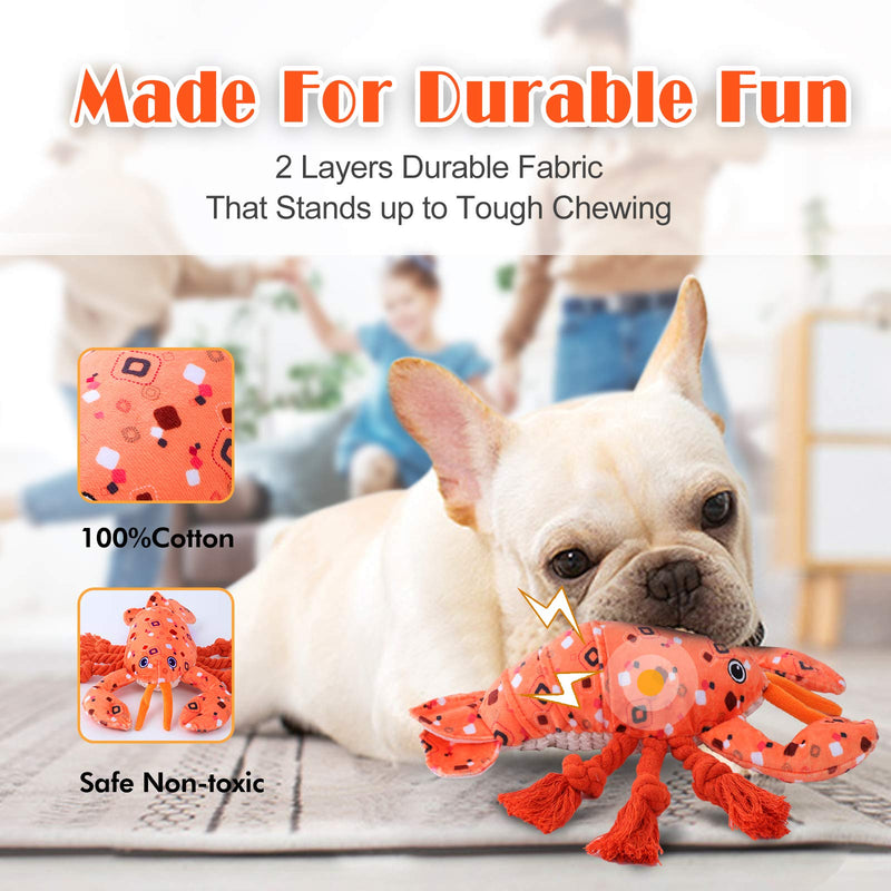 ZUZG Plush Dog Toys,Interactive Squeaky Toys with Crinkle Paper,Durable Dog Chew Toy for Small Medium Dogs Large Breed - PawsPlanet Australia