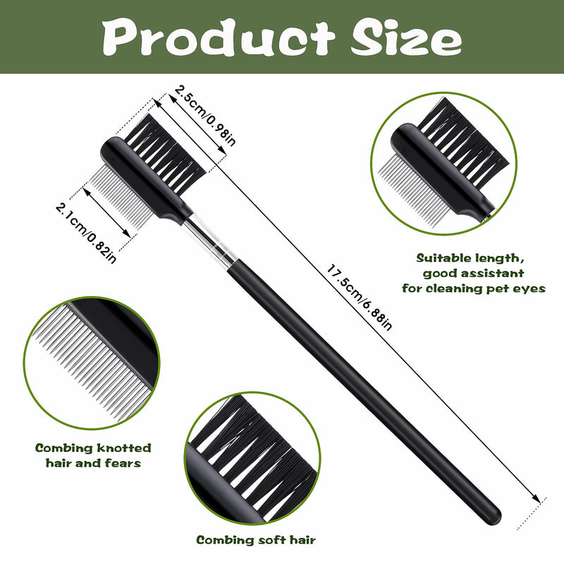 cobee Tear Stain Remover Comb, 2pcs Double-Sided Dog Eye Comb Brush, Dog Tear Comb, Dog Eye Comb, Dog Eye Grooming Comb, Pets Grooming Comb Double-Sided for Small Pet Cat Dogs Removing Crust and Mucus - PawsPlanet Australia