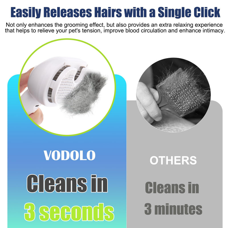 Vodolo Cat Steam Brush,3 in1 Rechargeable Steamy Cat Hair Brush Cleanser Vapor,Self Cleaning Electric Cat Brush Steamer for Long or Short Haired Cats, Cat Grooming Comb with USB Port Release Button Long Handle Cat Steamy Brush - PawsPlanet Australia