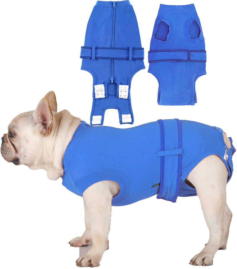 SyChien Dog Recovery Suit,Combed Cotton Male Neutered Female Spay Surgery Recovery Medium Abdominal Wounds Suit,Full-Body Protection Surgical Shirt,Grey M Grey recovery suit - PawsPlanet Australia