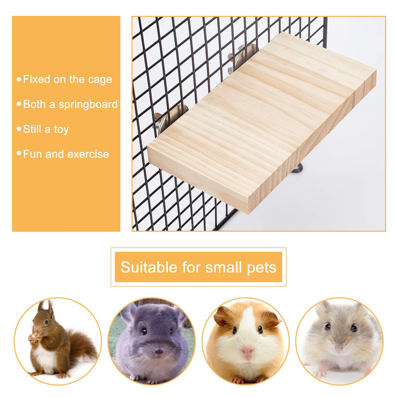 AHANDMAKER 4 Pcs Pet Perch Platform Stand, Wooden Cage Corner Perches Jumping Climbing Stand, 2 Sizes Corner Shelf Laddered for Chinchilla Hamster Parakeets Small Animals - PawsPlanet Australia