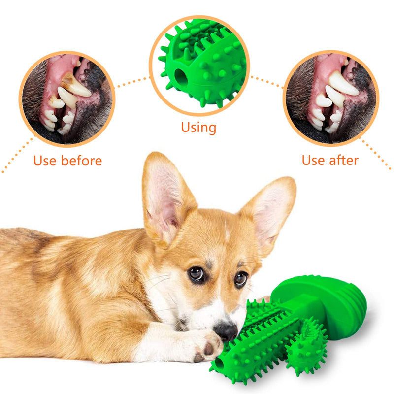 DOHAOOE Dog Chew Toys - Indestructible Squeaky Dog Toothbrush Toys for Large Medium Small Aggressive Chewers Dogs, Easy Teeth Cleaning, 100% Natural Rubber - PawsPlanet Australia