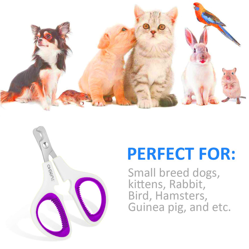 OneCut Pet Nail Clippers, Update Version Cat & Kitten Claw Nail Clippers for Trimming, Professional Pet Nail Clippers Best for a Cat, Puppy, Kitten & Small Dog (Purpple) Purpple - PawsPlanet Australia