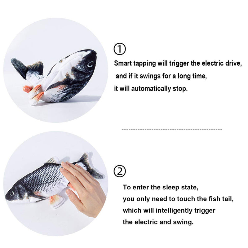 jiuhao Cat Fish Toys, Electric Wagging Floppy Fish Cat Toy,Plush Simulation Fish Toys for Cats,Indoor Cat Interactive Toys Perfect for Biting/Chewing/Kicking Catnip Fish Cat Toy That Moves bronze - PawsPlanet Australia