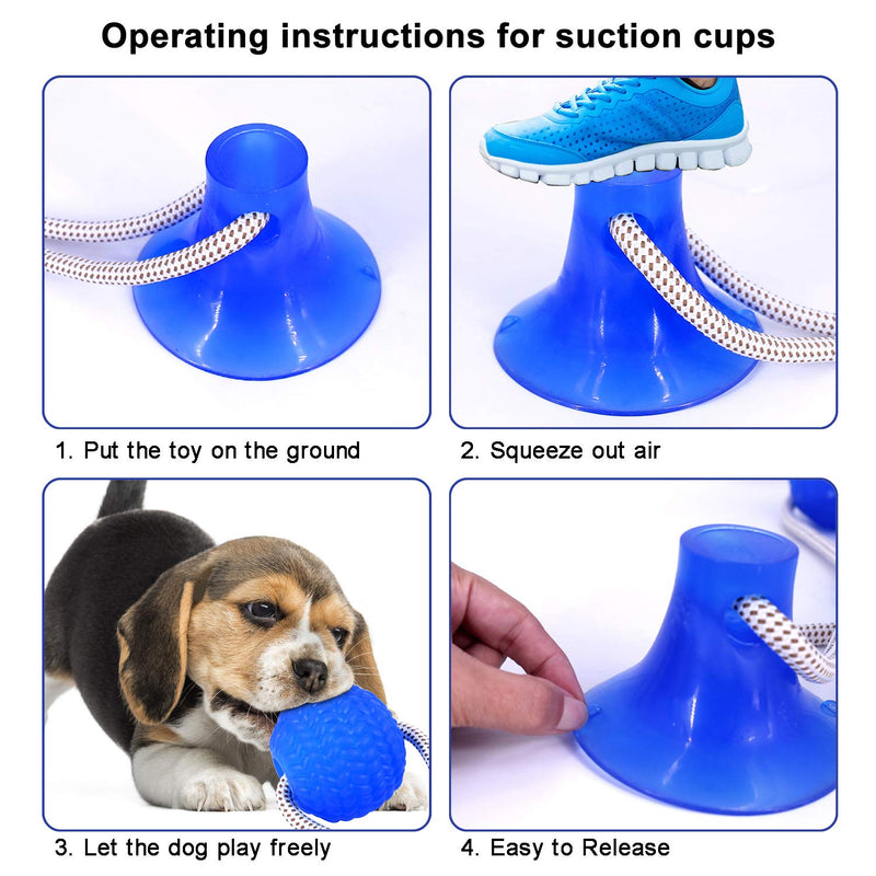 Suction Cup Dog Toy, Multifunction Pet Molar Bite Toy with Strong Rope and Powerful Suction Cup for Tug and Chewing, Helps Clean Teeth - PawsPlanet Australia