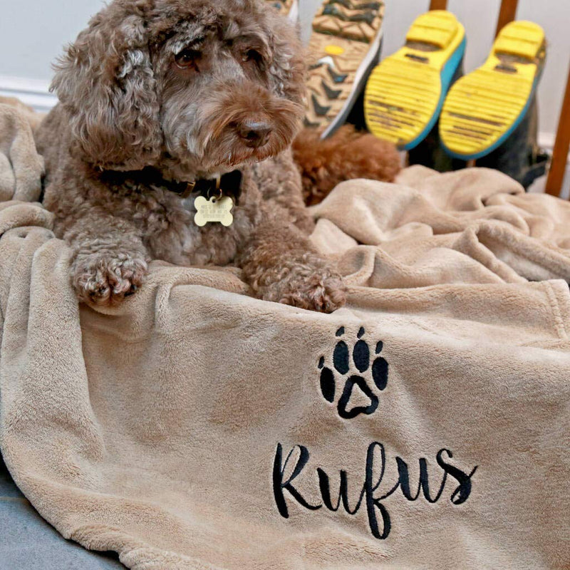 aztex Personalised Dog Bed Sherpa Blanket/Throw, 70cm x 110cm, Small Sherpa, Lavender - PawsPlanet Australia