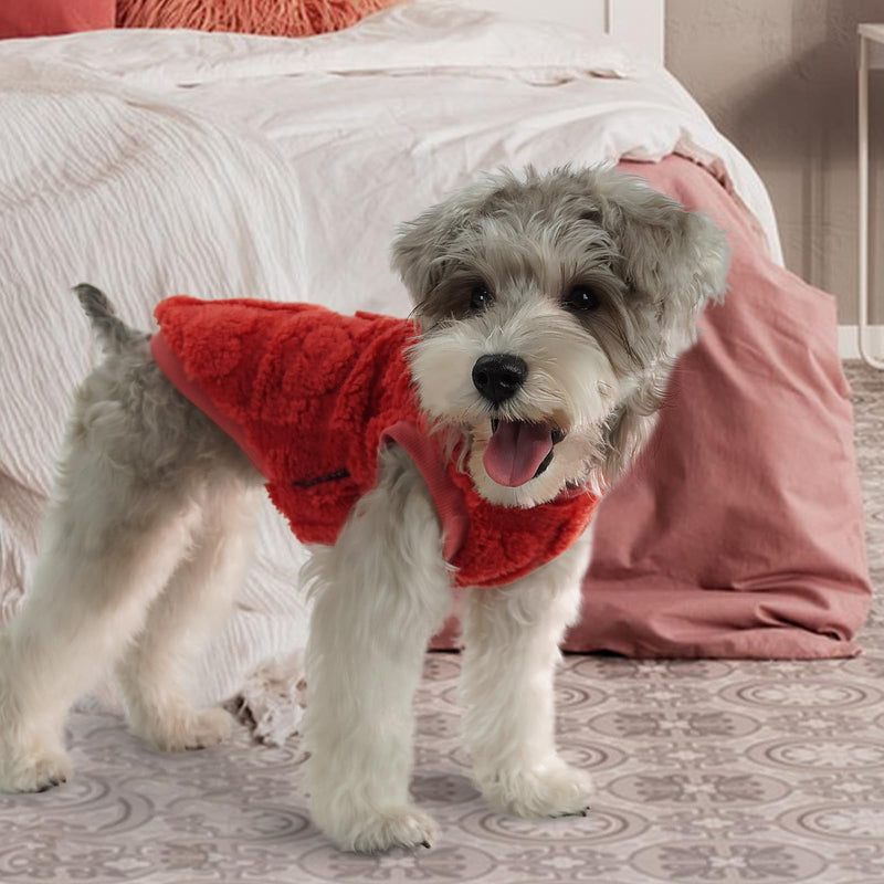 XPUDAC 3 Pack Dog Sweater, Dog Winter Coat with Rabbits Hearts Pattens Pullover Stretchy Fleece Dog Sweaters for Small Medium Dogs Girl boy-M（Red,Pink,Orange Red-Pink-Orange - PawsPlanet Australia