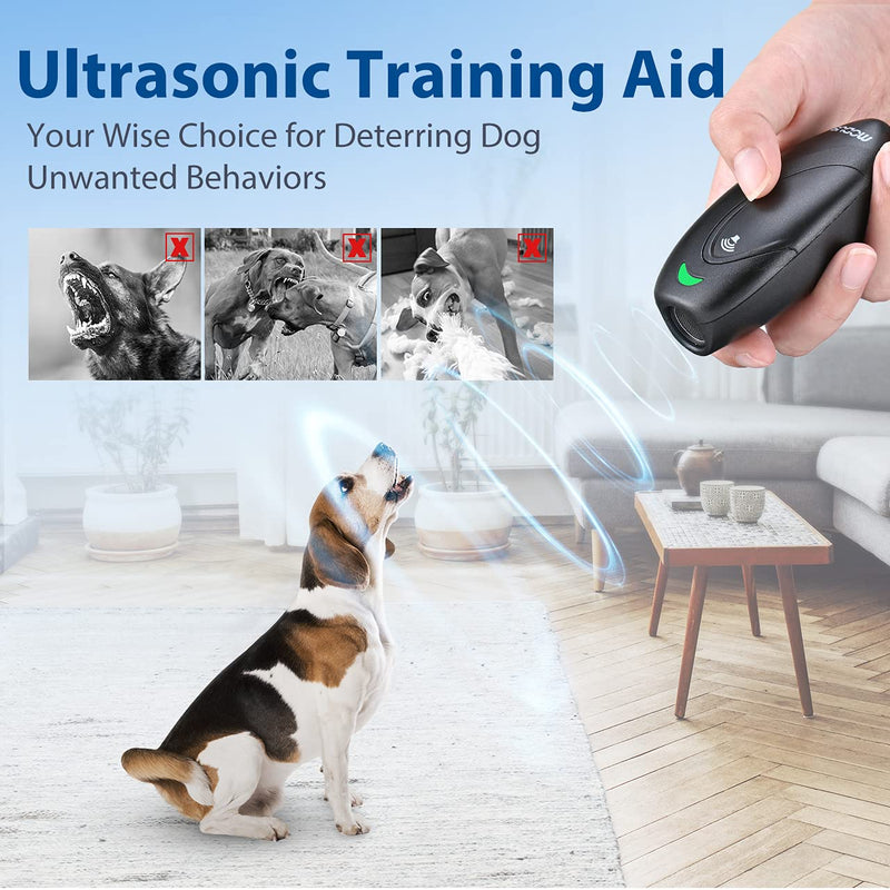 MODUS Dog Barking Control Devices 3 Modes Ultrasonic Dog Training and Anti-Barking Device Rechargeable Dog Barking Deterrent Devices LED Indicator 16.4 ft Range Portable Safe Indoor Outdoor Black - PawsPlanet Australia