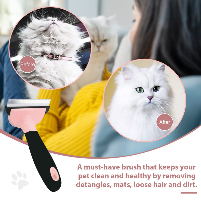 MAIKEHIGH Cat Grooming Brush, Deshedding Tool for Dogs, Cat & Dogs Brush for Shedding Fur Suitable for Short Hair Pets (Pink) - PawsPlanet Australia