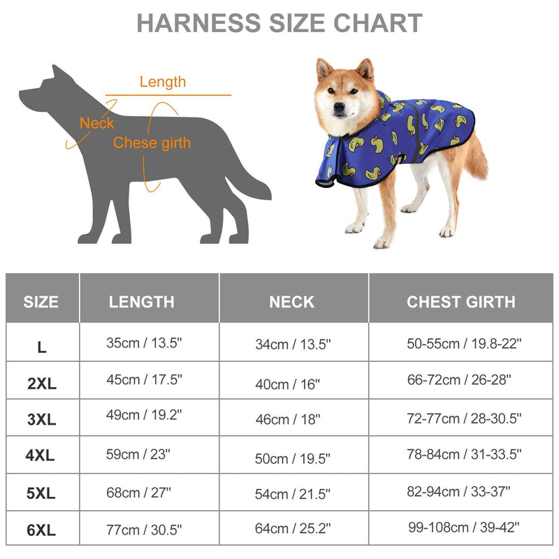 [Australia] - Dog Raincoat Adjustable Waterproof Hooded Slicker Lightweight Rain Poncho for Small Medium Large Dogs and Puppies Pet Jacket with Hood Reflective Strip Comfortable Easy to Wear for Walking Hiking L Cute Duck 