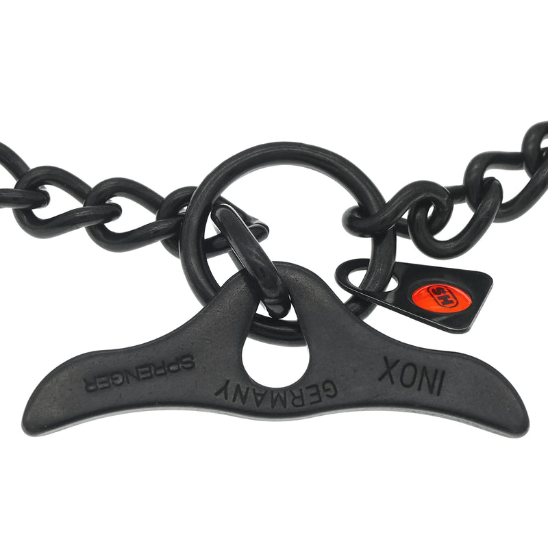 Herm Sprenger Black Stainless Steel Dog Training Collar with Toggle and Round Links Dog Chain for Small Medium Large Dogs Made in Germany (16in (Neck Size up to 14in)) 16in (neck size up to 14in) - PawsPlanet Australia